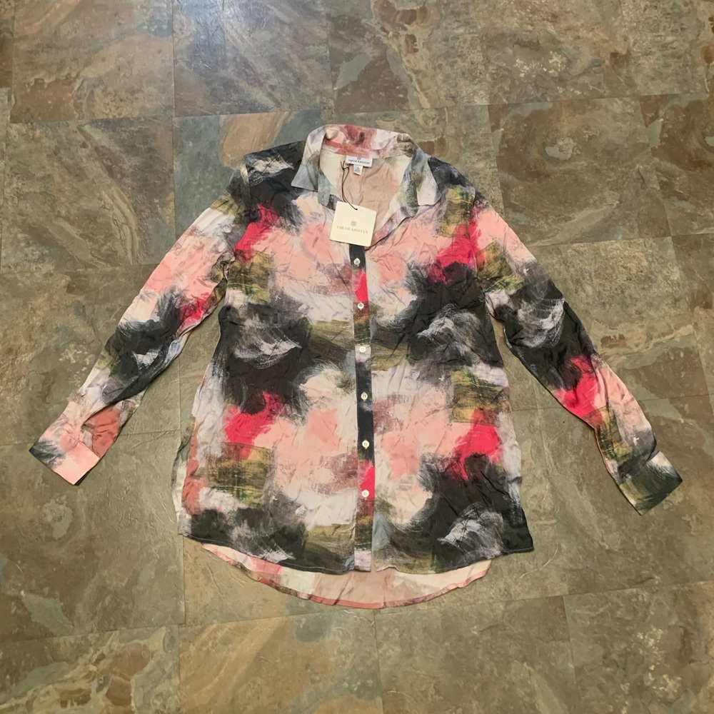 Chloe Kristyn button-down blouse, size XL. NWT